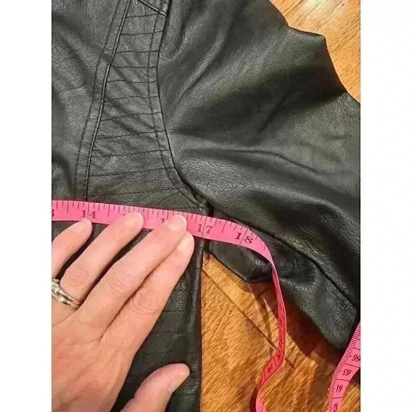 Jack Vegan Faux Leather Black Hooded Women’s Jacket XS Biker Chick - Picture 3 of 6